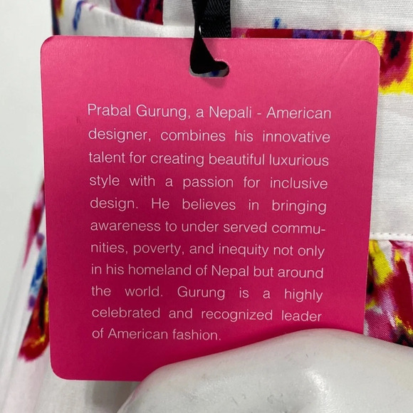 Prabal Gurung "NEW" White Floral V-Neck Ruffle Sleeveless Mini Dress Size 12 - Picture 9 of 11